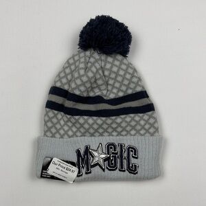 Magic Kids' Gray and Navy Patterned Beanie
